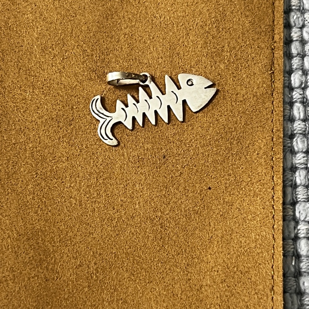 Silver Fish Skeleton Decor Accessory